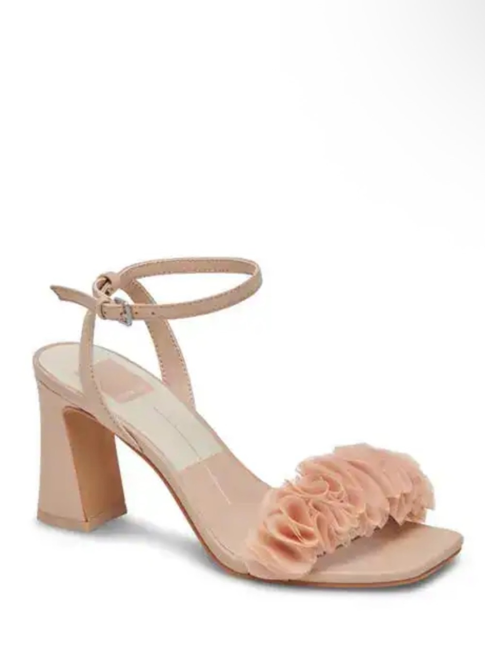 Dolce Vita Womens Lesha Blush Pink Leather Ruffle Sandals Heels Sz 10 NEW